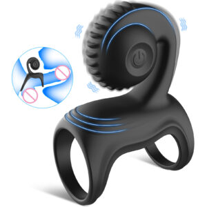 แหวนสั่นพร้อมเครื่องกระตุ้นคลิตอริสแบบสั่นรูปหอยทาก