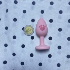 ปลั๊กทวารหนักซิลิโคนสีชมพูพรีเมียม พร้อมลายอุ้งเท้าแมวน่ารัก
