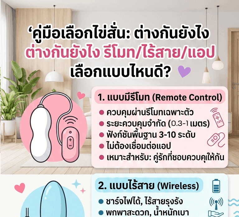 คู่มือเลือกไข่สั่น ต่างกันยังไง รีโมทไร้สายแอป เลือกแบบไหนดี