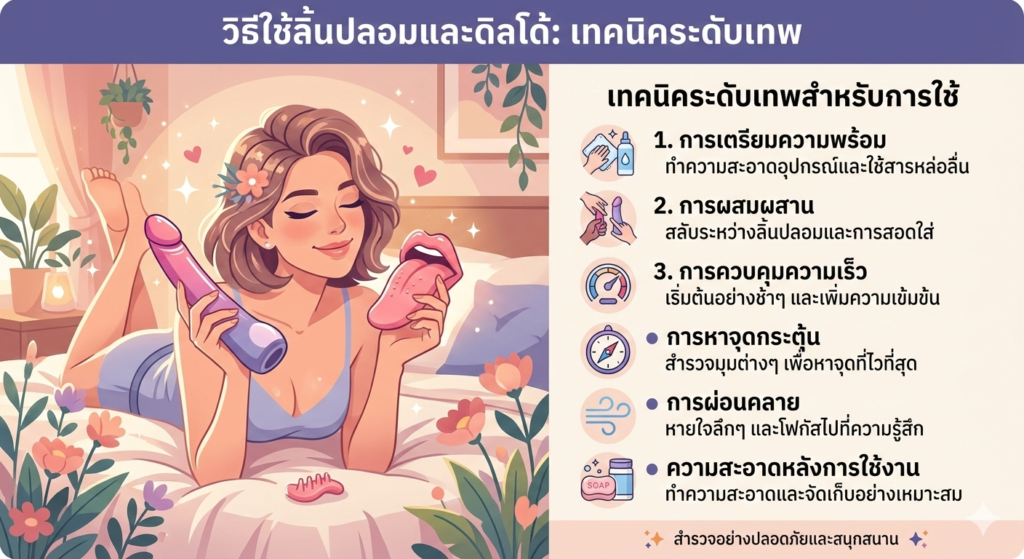 วิธีใช้ ลิ้นปลอม กับ ดิลโด้ ใช้แทนของจริงเทคนิคขั้นเทพ