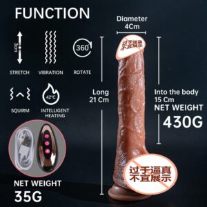 Dildo  045  ดิลโด้สั่นอัจฉริยะ 360° หมุนได้ พร้อมระบบอุ่นอุณหภูมิ เสมือนจริง