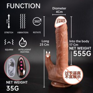 Dildo  086  ดิลโด้สั่นอัจฉริยะ 360° หมุนได้ พร้อมระบบอุ่นอุณหภูมิ เสมือนจริง
