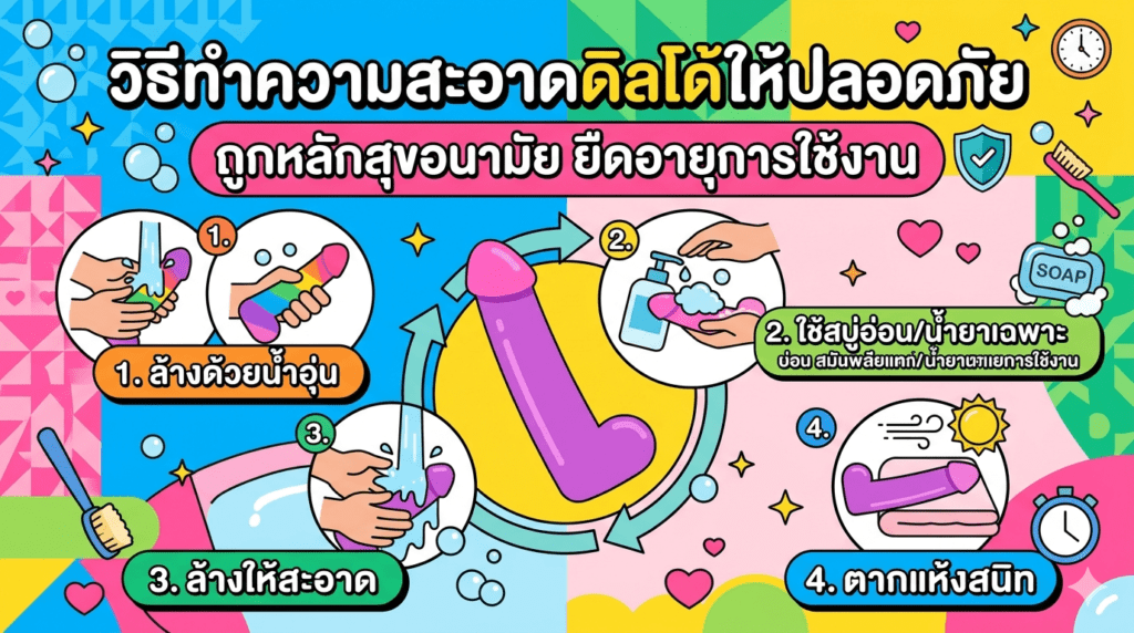 วิธีทำความสะอาดดิลโด้ให้ปลอดภัย ถูกหลักสุขอนามัย ยืดอายุการใช้งาน